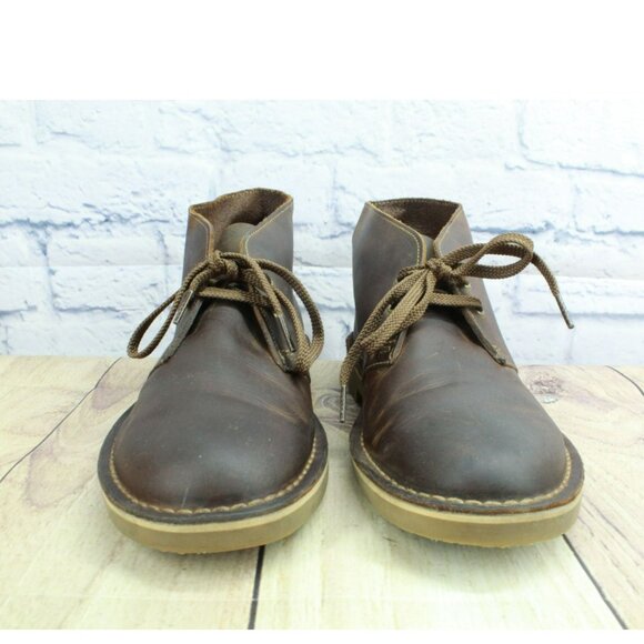 Clarks Originals Brown Leather Beeswax Desert Chukka Ankle Boots Size 8.5 M